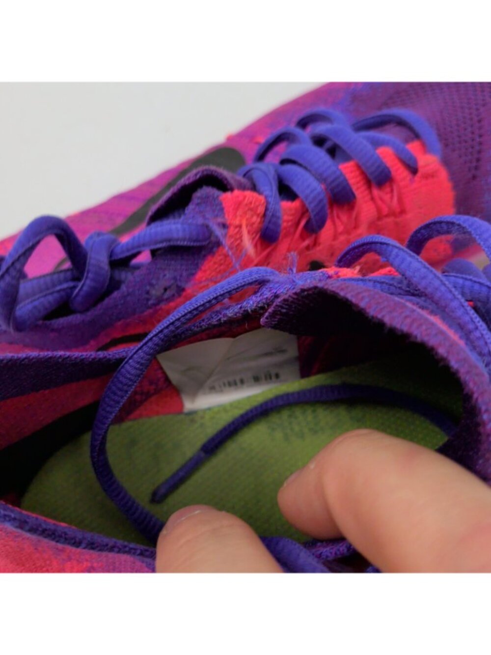 Nike Free RN Flyknit 2017 Shoes Womens Size 7.5 Purple Pink Sneakers 880844-600 - Picture 9 of 12